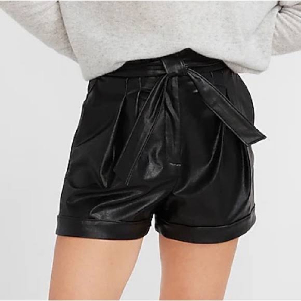 abercrombie & fitch leather shorts